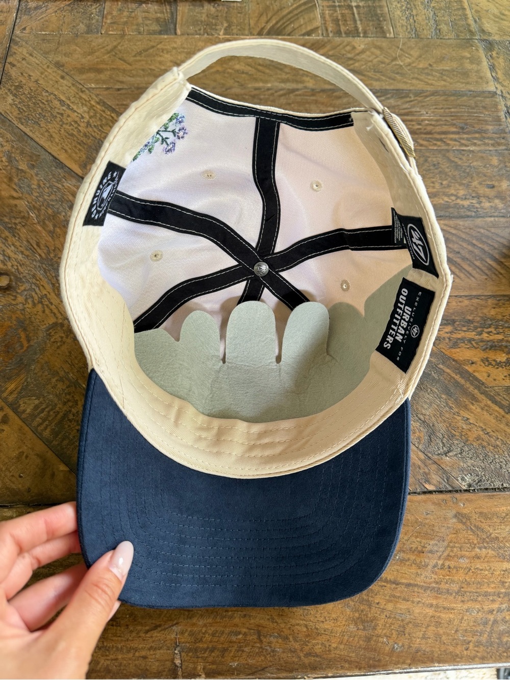 Anthropologie x ’47 Faux Suede Floral Baseball Cap - NWT - New York Yankees - Picture 4 of 5